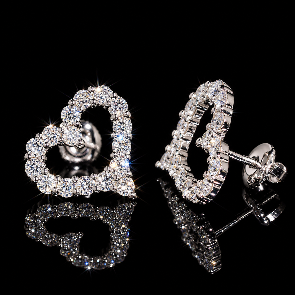 Double VVS Heart Earrings