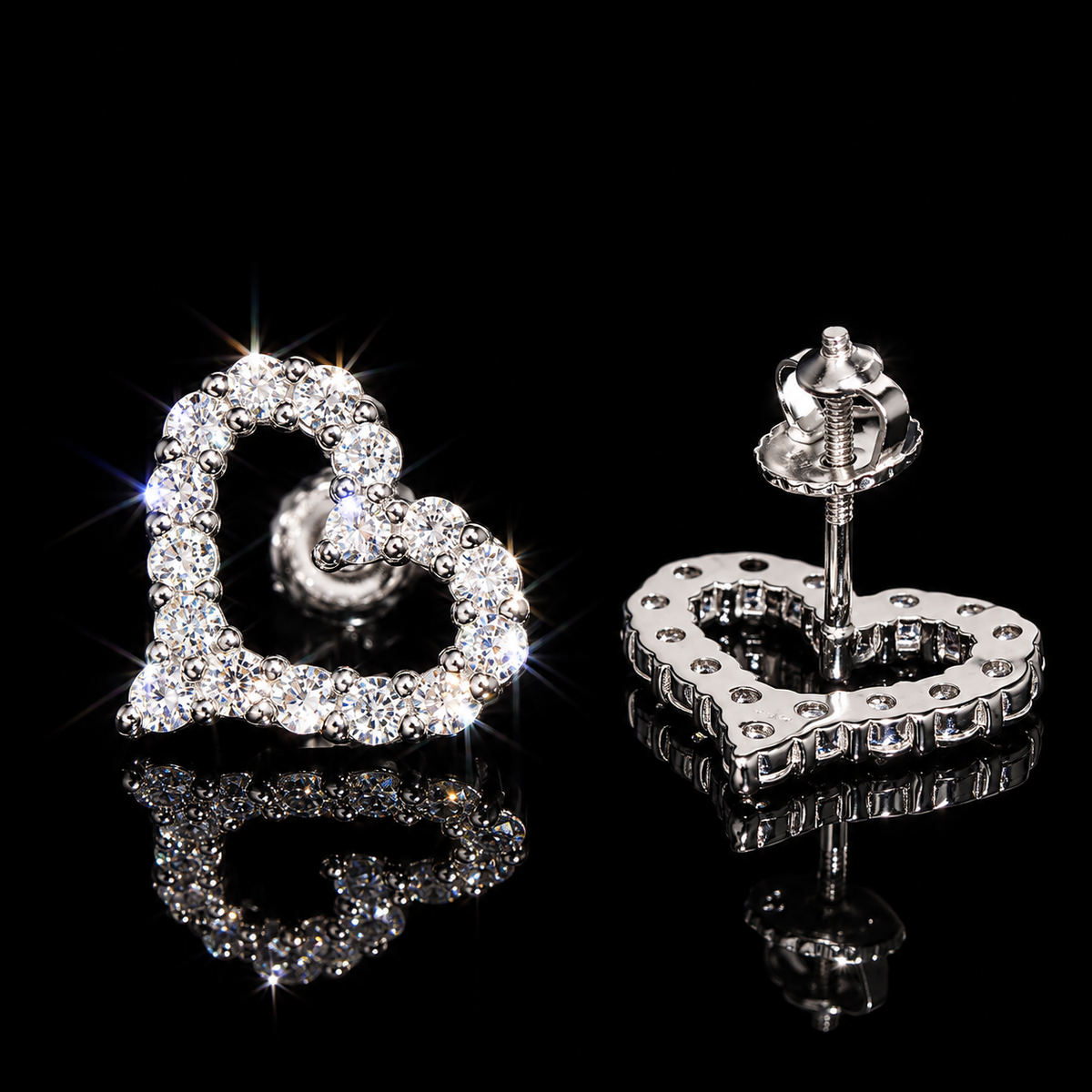 Double VVS Heart Earrings