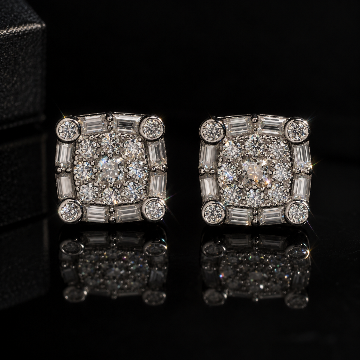 VVS Square Cluster Earrings