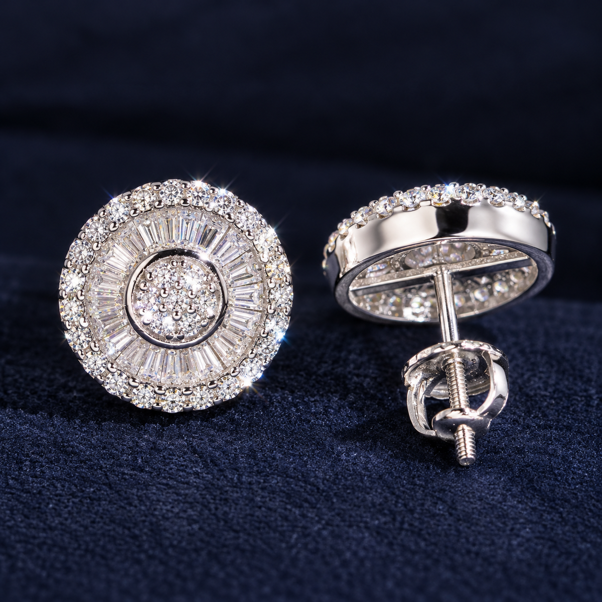 VVS Baguette Halo Earrings