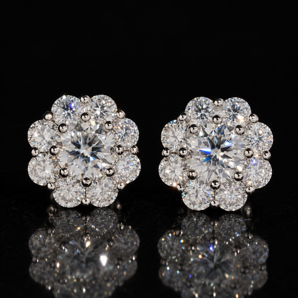VVS Flower Cluster Earrings
