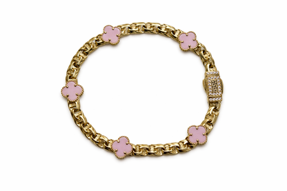 14K Gold Chino Clover Bracer (5mm / 9mm)