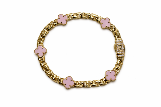 14K Gold Chino Clover Bracer (5mm / 9mm)