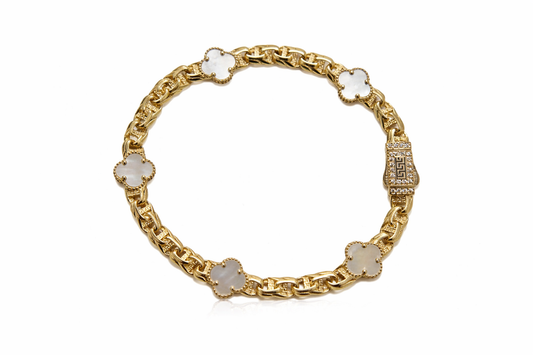 14K Gold Chino Clover Bracelet (5mm / 9mm)