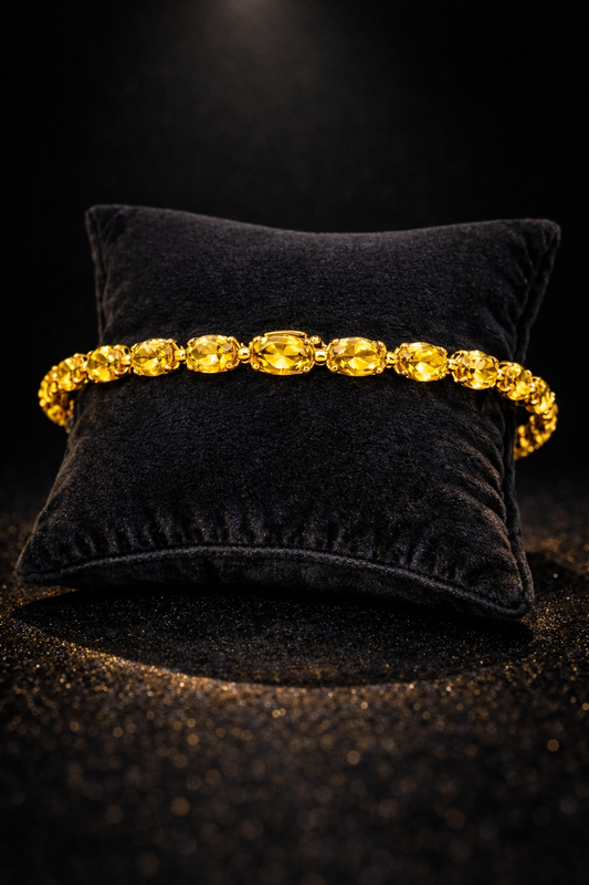 14K Gold Natural Sapphire Bracelet (4mm)