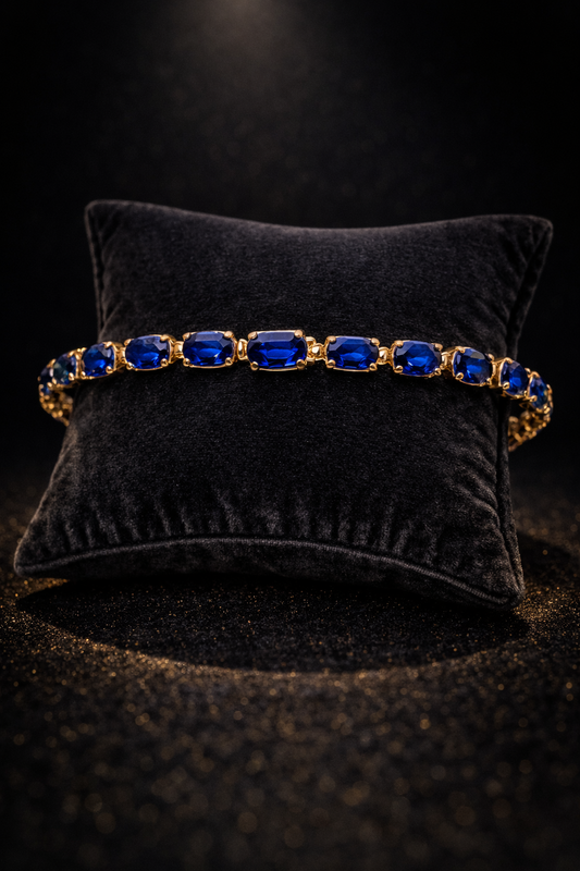 14K Gold Natural Sapphire Bracelet (4mm)