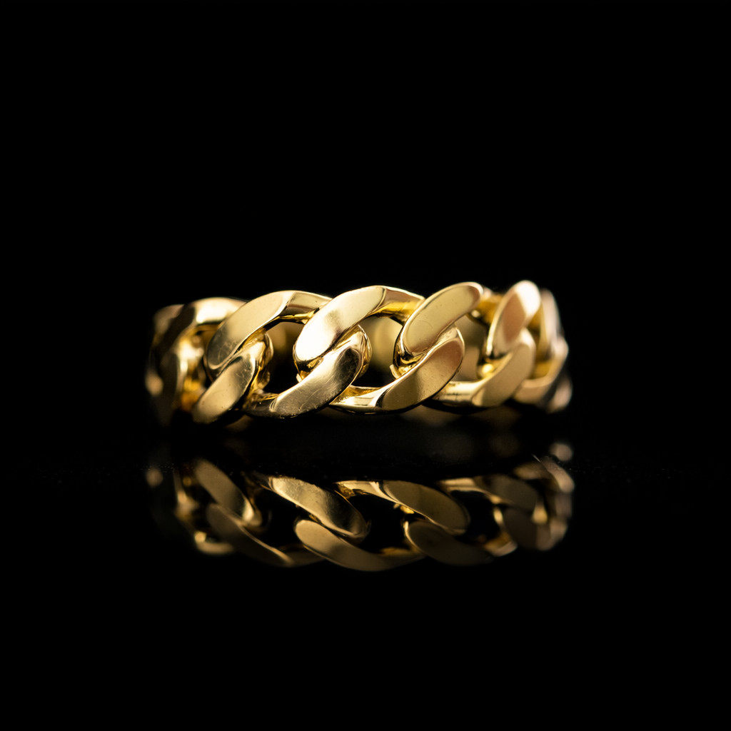 Anillo cubano de oro de 14 quilates