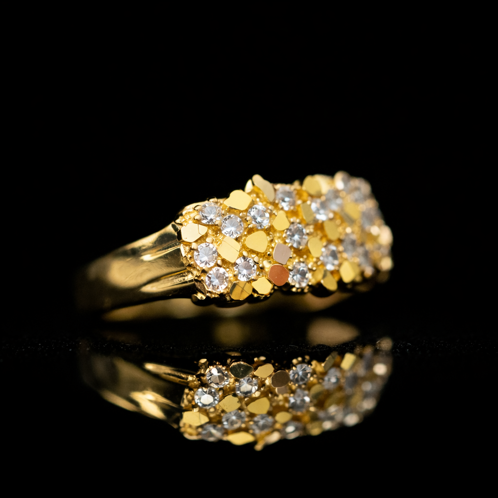 Anillo de pepita de oro de 14 quilates