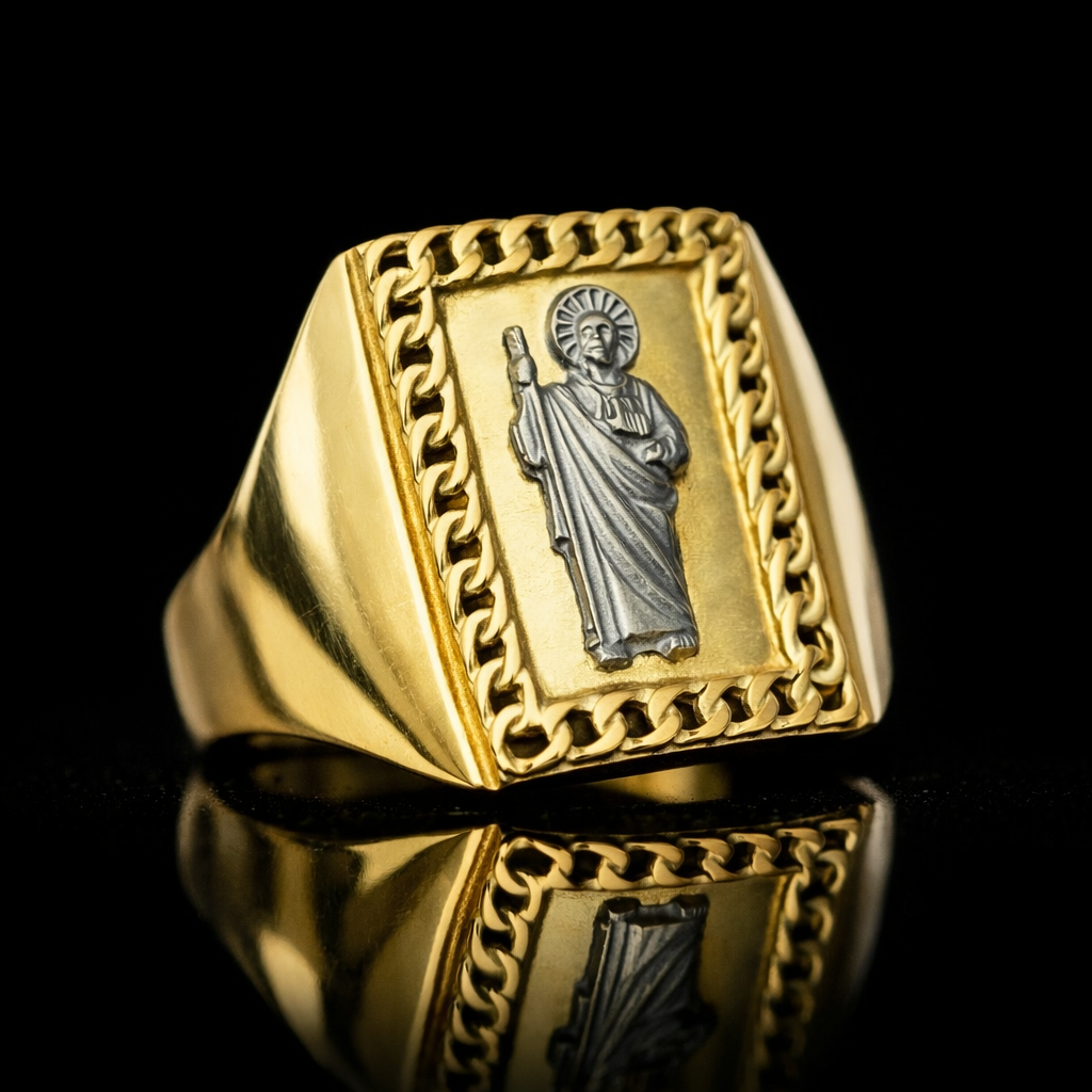 Anillo de San Judas de oro de 14 quilates