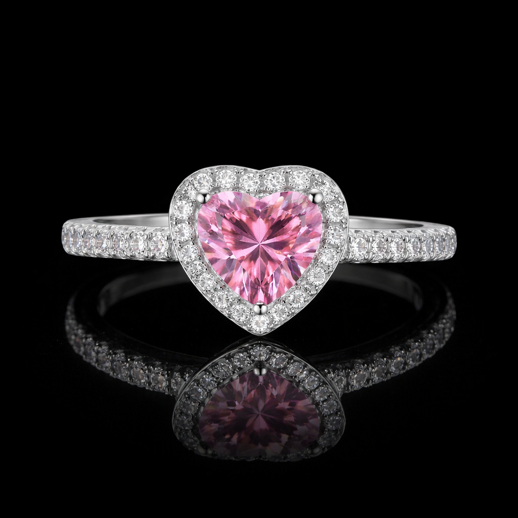 Pink Heart Diamond Ring