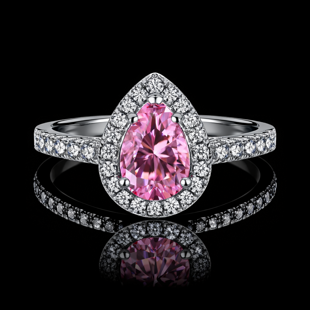 Pink Oval Dimaond Ring