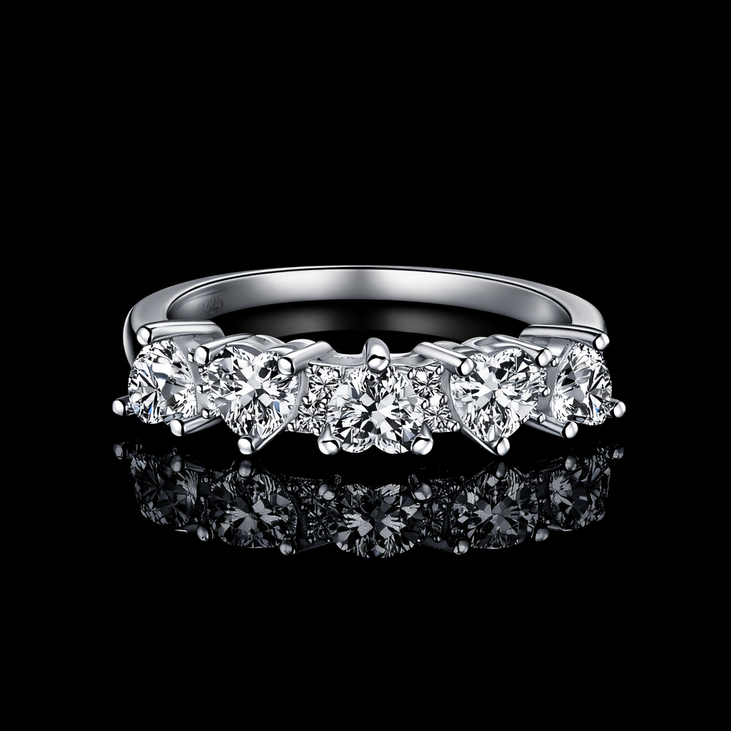 White Heart Diamond Ring