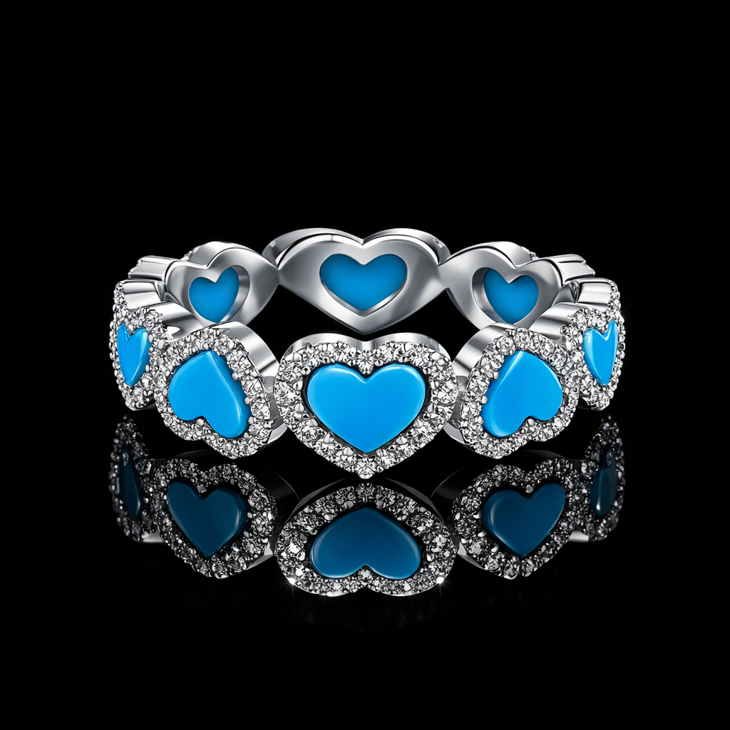 Turquoise Heart Diamond Ring