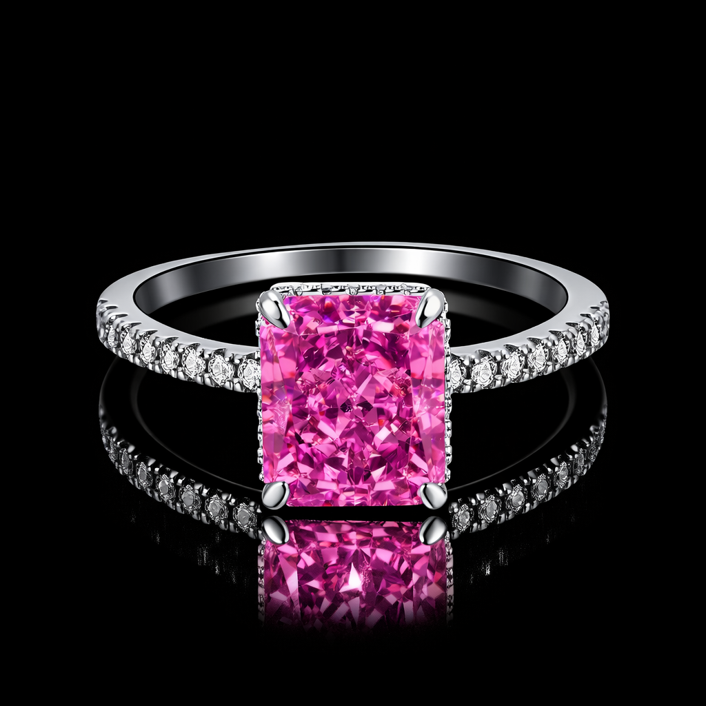Pink Radiant Diamond Ring