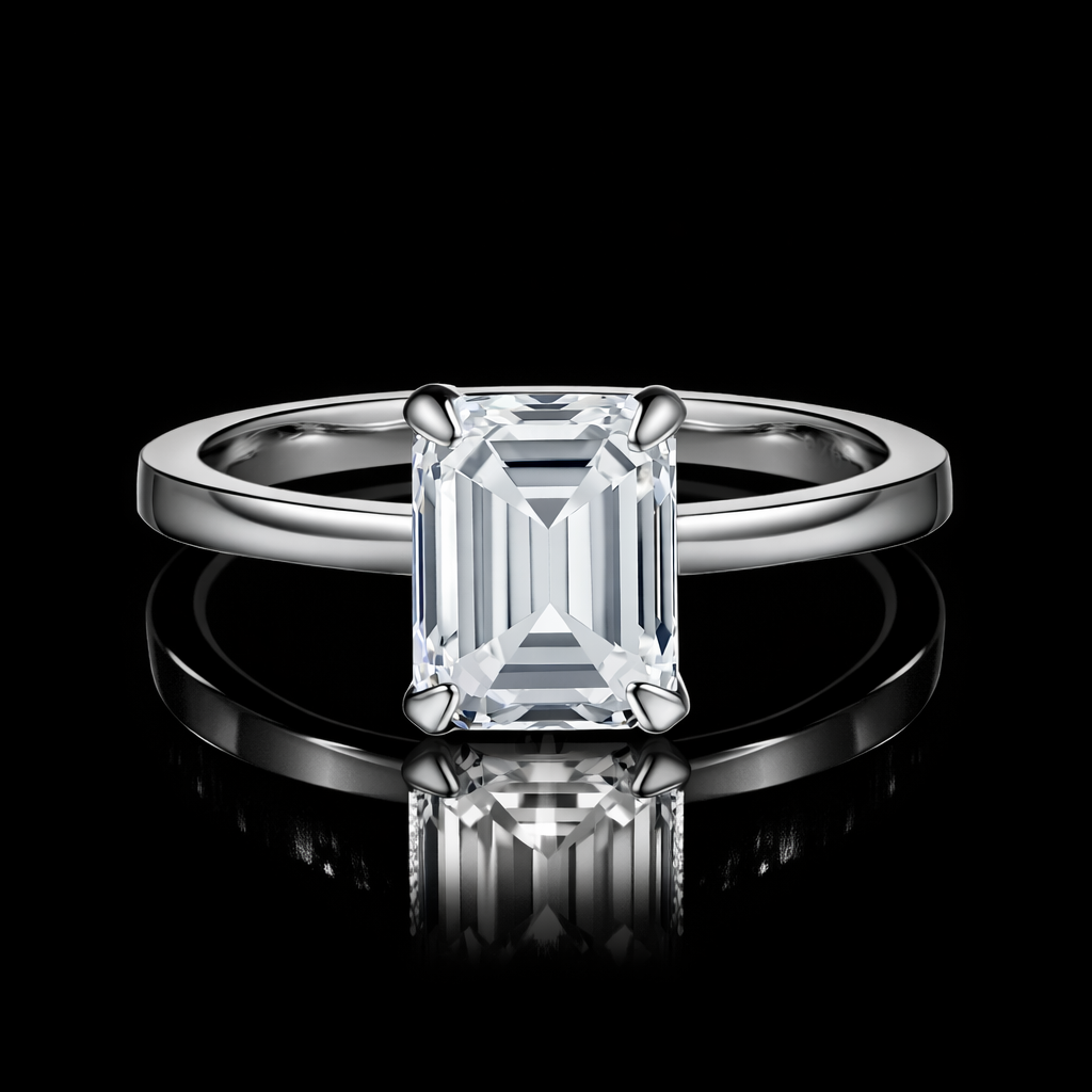 White Baguette Diamond Ring