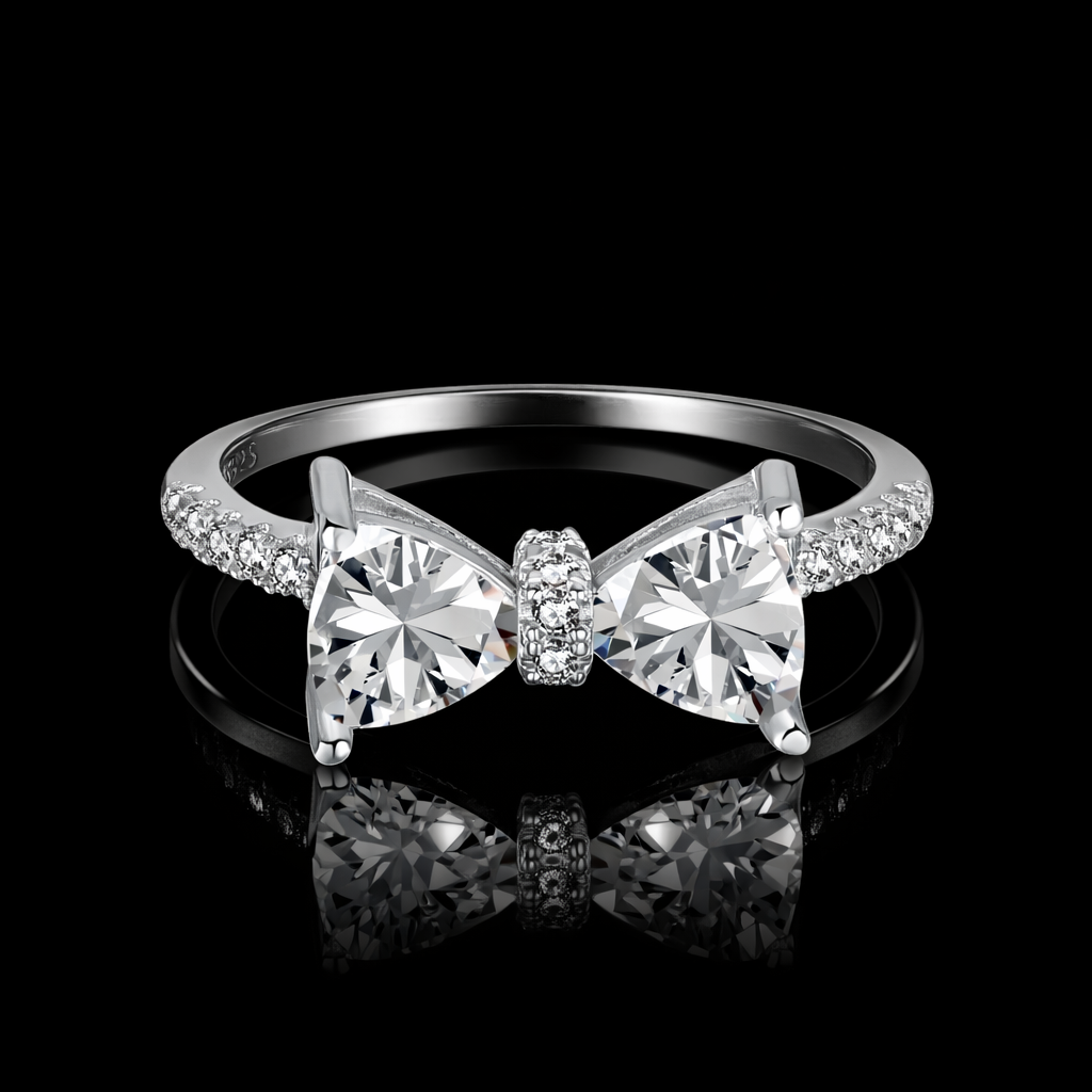 White Bow Diamond Ring
