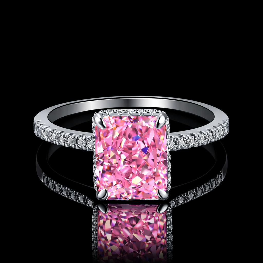 Pink Radiant Diamond Ring