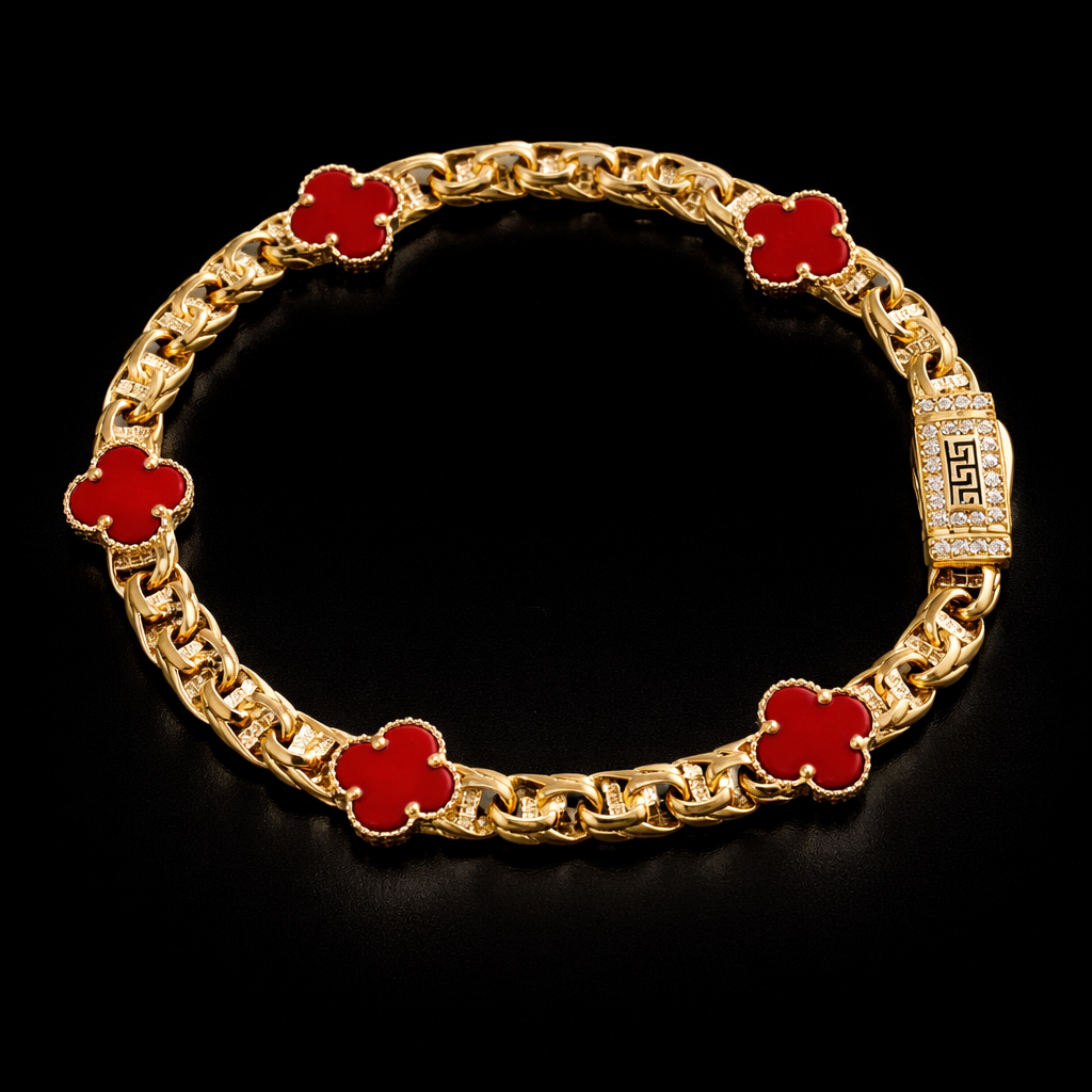 14K Gold Chino Clover Bracelet (5mm / 9mm)