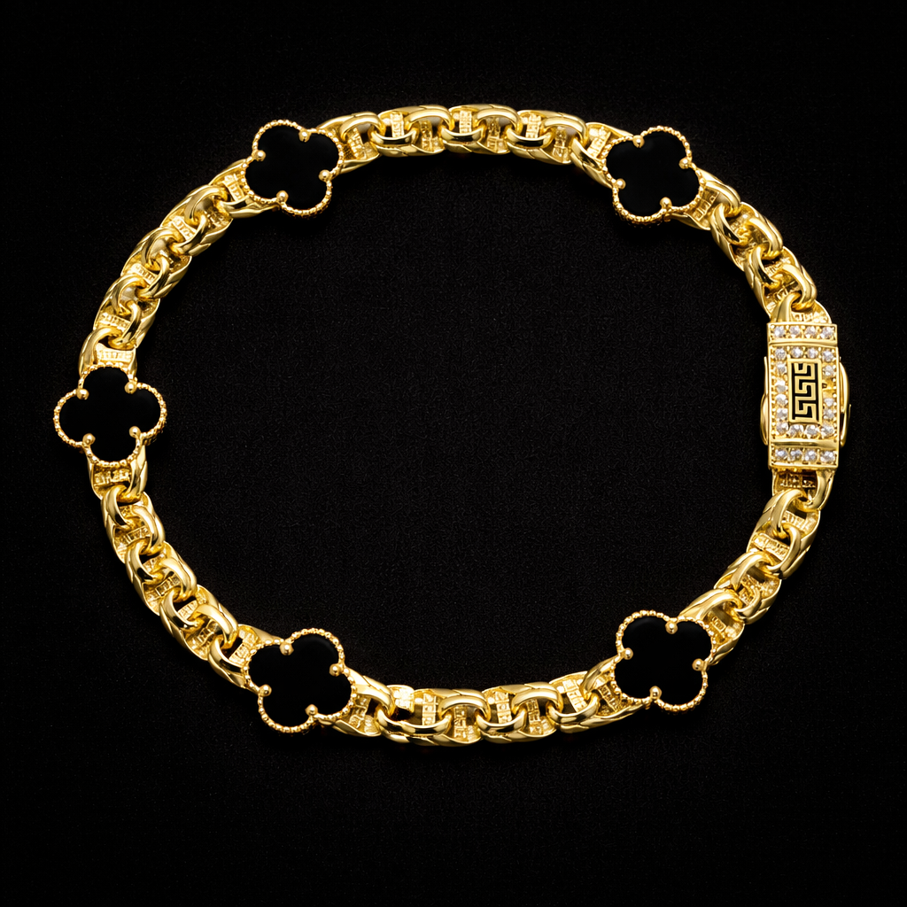 14K Gold Chino Clover Bracelet (5mm / 9mm)