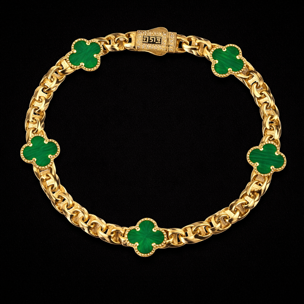 14K Gold Chino Clover Bracelet (5mm / 9mm)