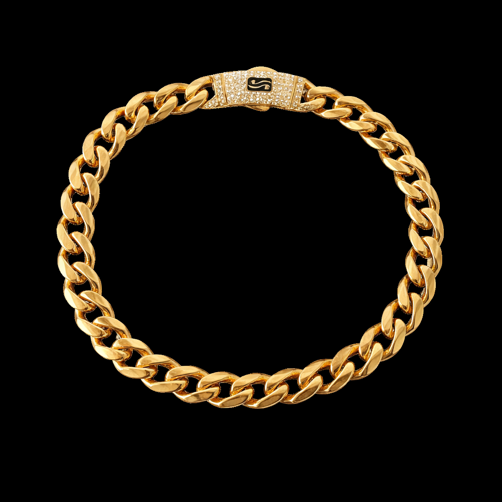 14K Cuban Monaco Bracelet (7mm)