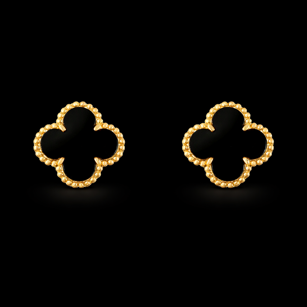18K Gold Clover Earrings
