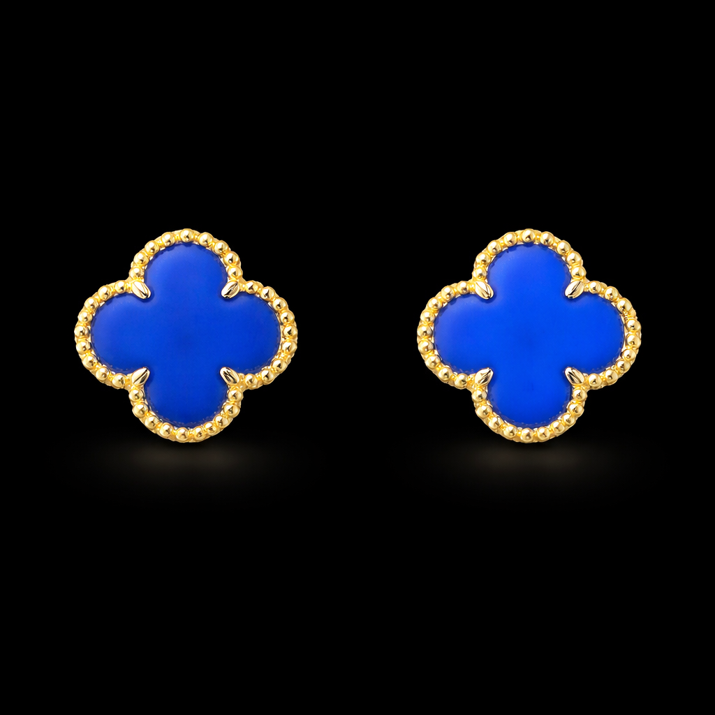 18K Gold Clover Earrings