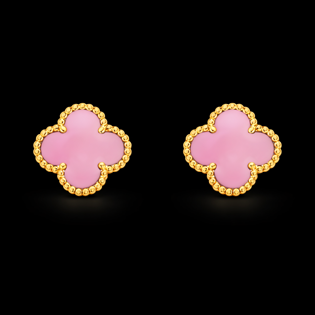 18K Gold Clover Earrings