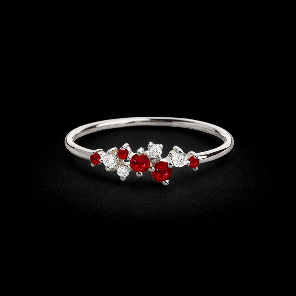 14K Gold Natural Diamond / Ruby Ring