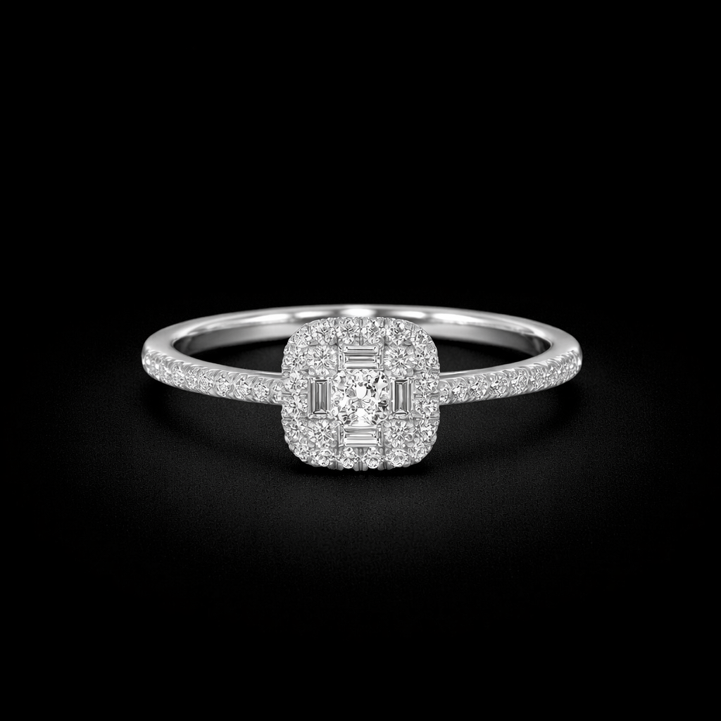14K Gold Natural Diamond Ring