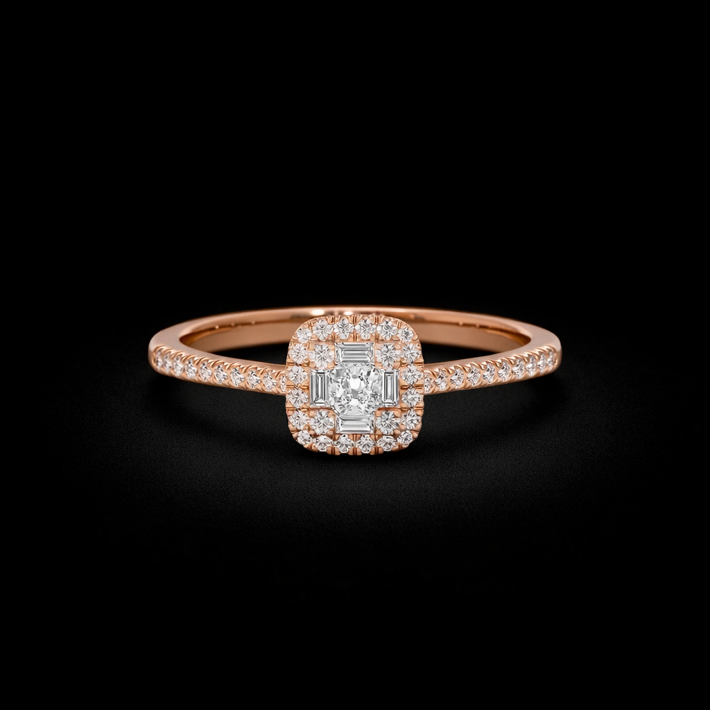 14K Gold Natural Diamond Ring
