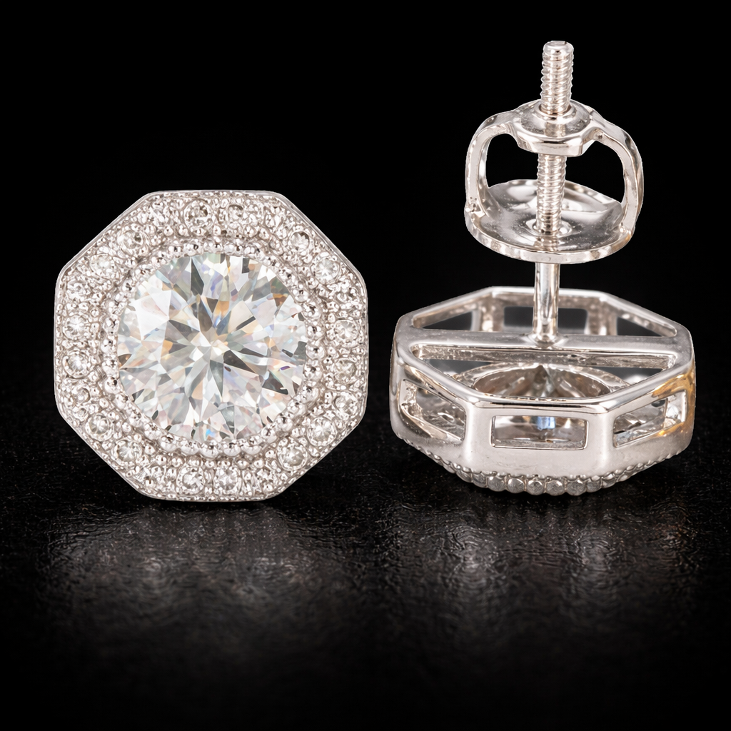 Octagon VVS Earrings Set