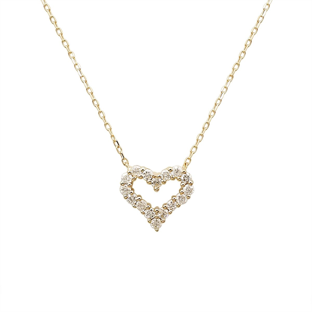 18K Gold Heart Natural Diamond Necklace
