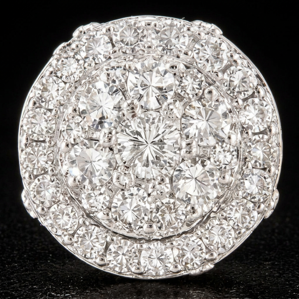 Circle earrings stone-setting macro draft