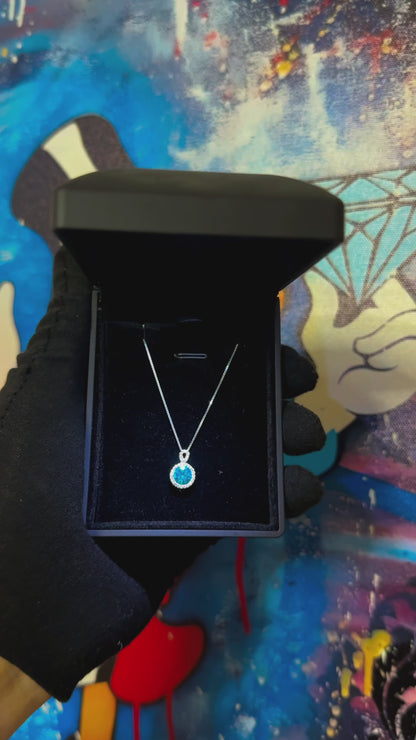 Light Blue Diamond Necklace