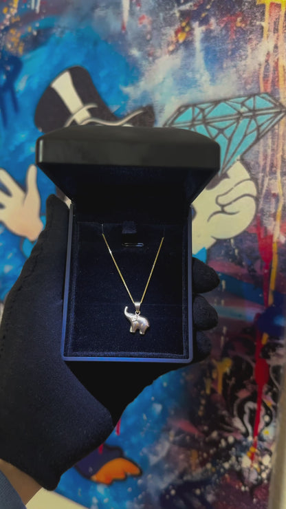 18K Gold Elephant Necklace