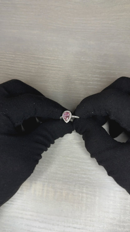 Pink Oval Dimaond Ring